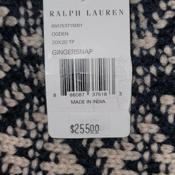 Ralph Lauren Journey's End Collection Ogden Throw Pillow in Gingersnap NEW - Picture 8 of 8